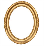 gold antique round frame with clipping path