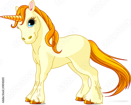 Standing beautiful cute unicorn