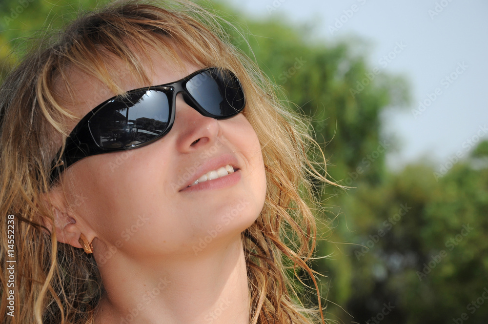 blonde girl looking to the sun blonde girl looking to the sun