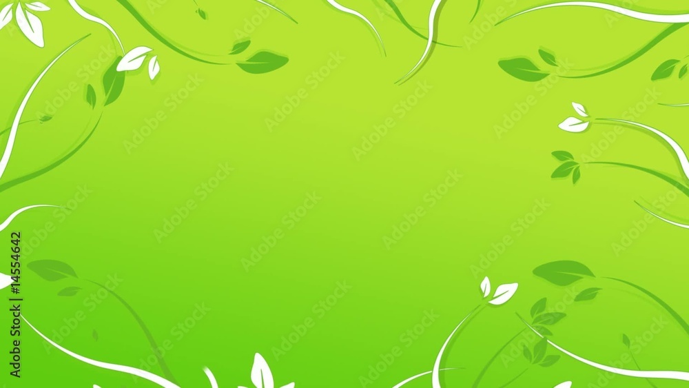 Animation fleurs fond vert dégradé