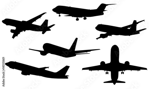 Illustration of airplanes silhouettes