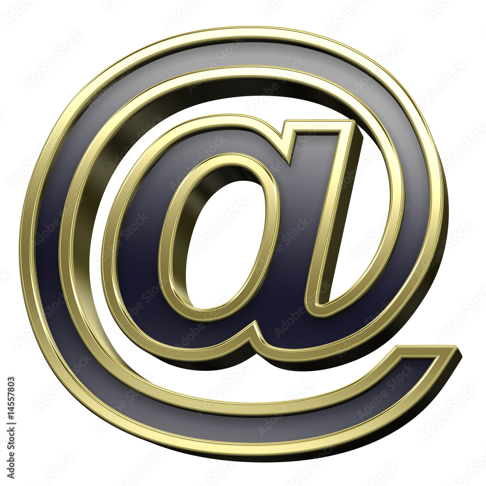 Mail sign from black with gold shiny frame alphabet set Mail sign from black with gold shiny frame alphabet set