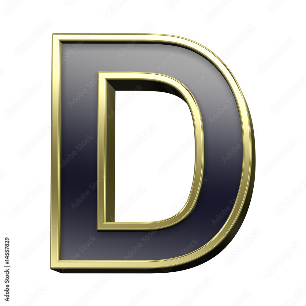 One letter from black with gold shiny frame alphabet set One letter from black with gold shiny frame alphabet set
