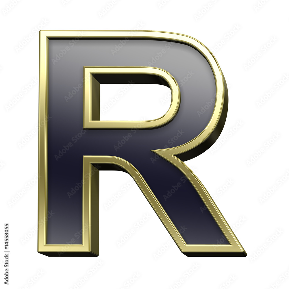 One letter from black with gold shiny frame alphabet set One letter from black with gold shiny frame alphabet set
