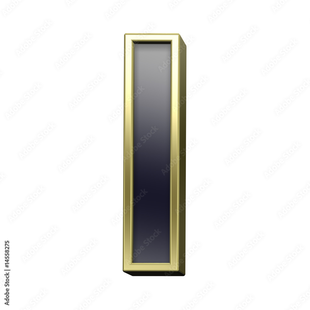One letter from black with gold shiny frame alphabet set One letter from black with gold shiny frame alphabet set