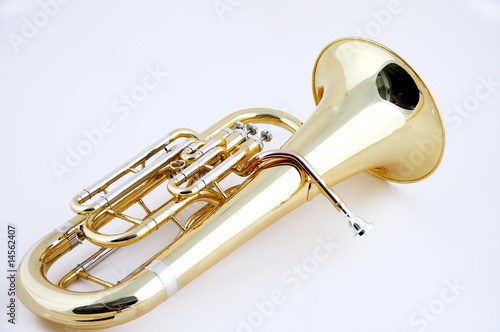 Complete Brass Tuba Euphonium on White