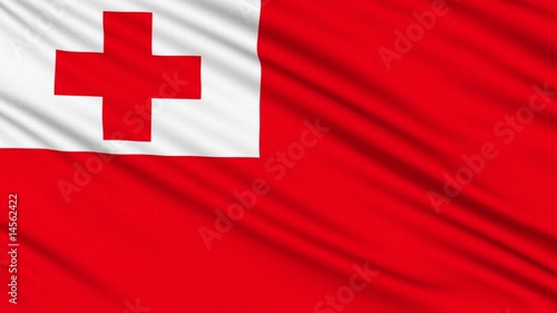 Tonga Flag, with real structure of a fabric photo