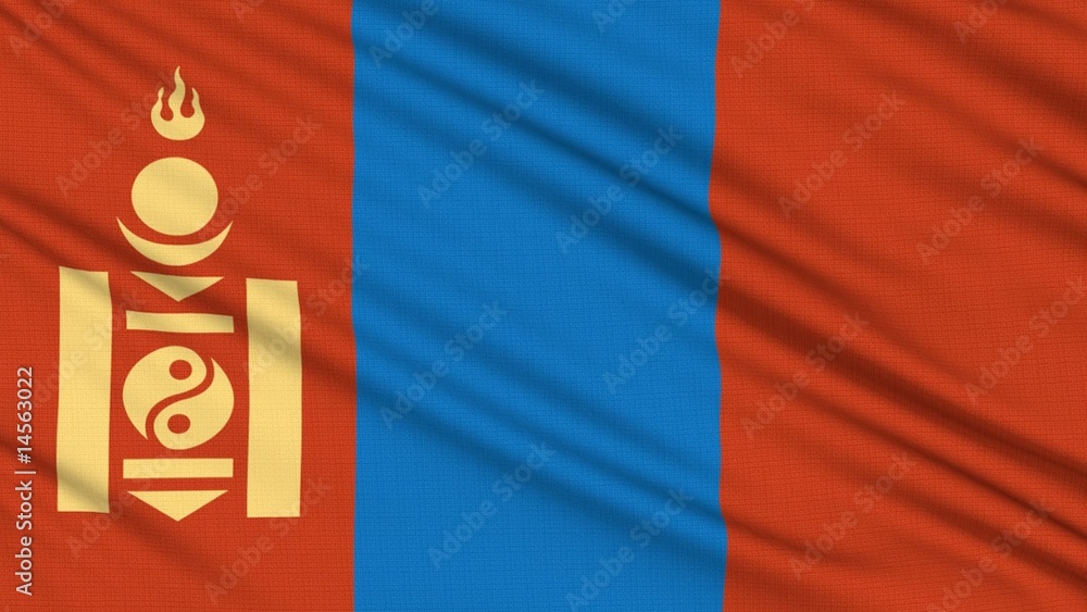 Mongolia Flag, with real structure of a fabric Mongolia Flag, with real structure of a fabric