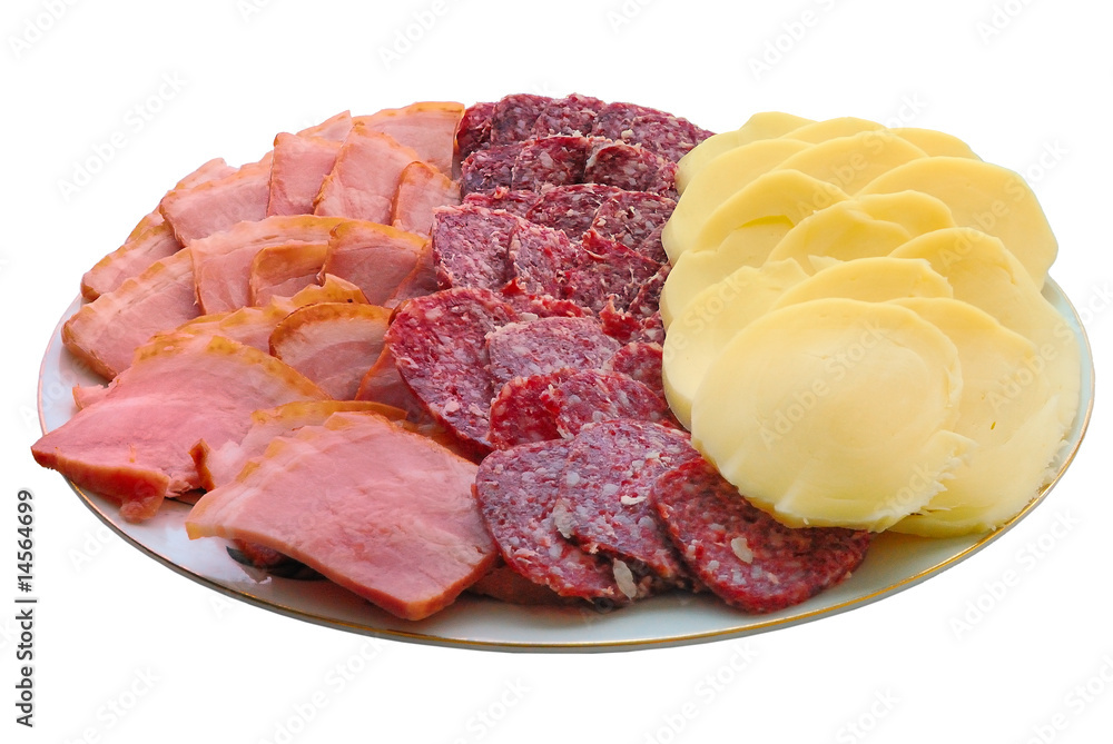 piece of smoked meat and cheese