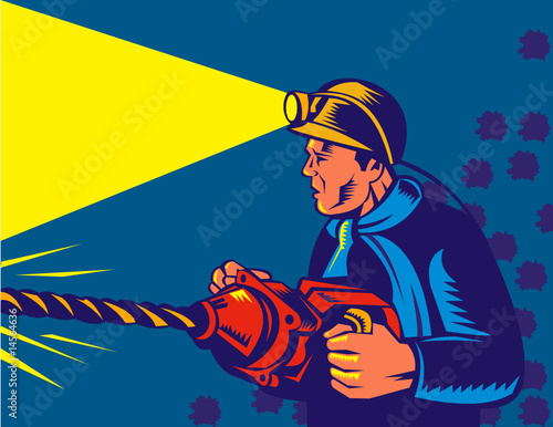 Miner with rock drill