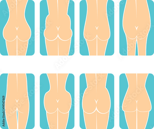 Variety of female buttocks