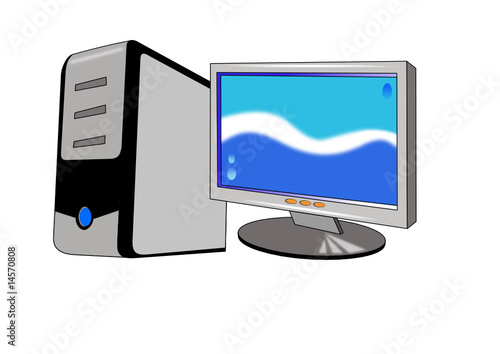 Computer mit Flachbildschirm