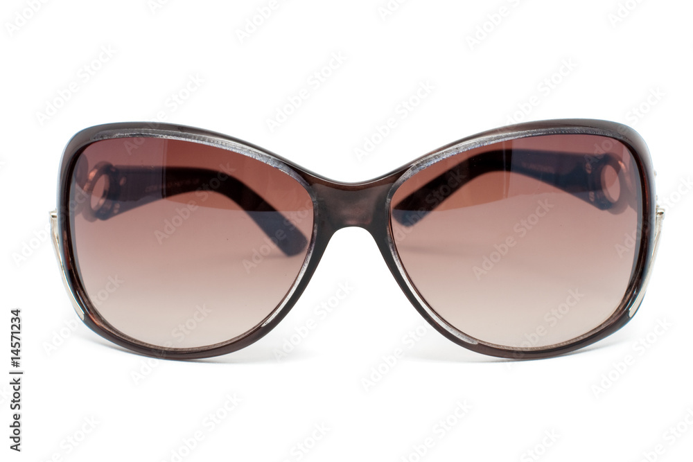 Brown sunglasses isolated on white