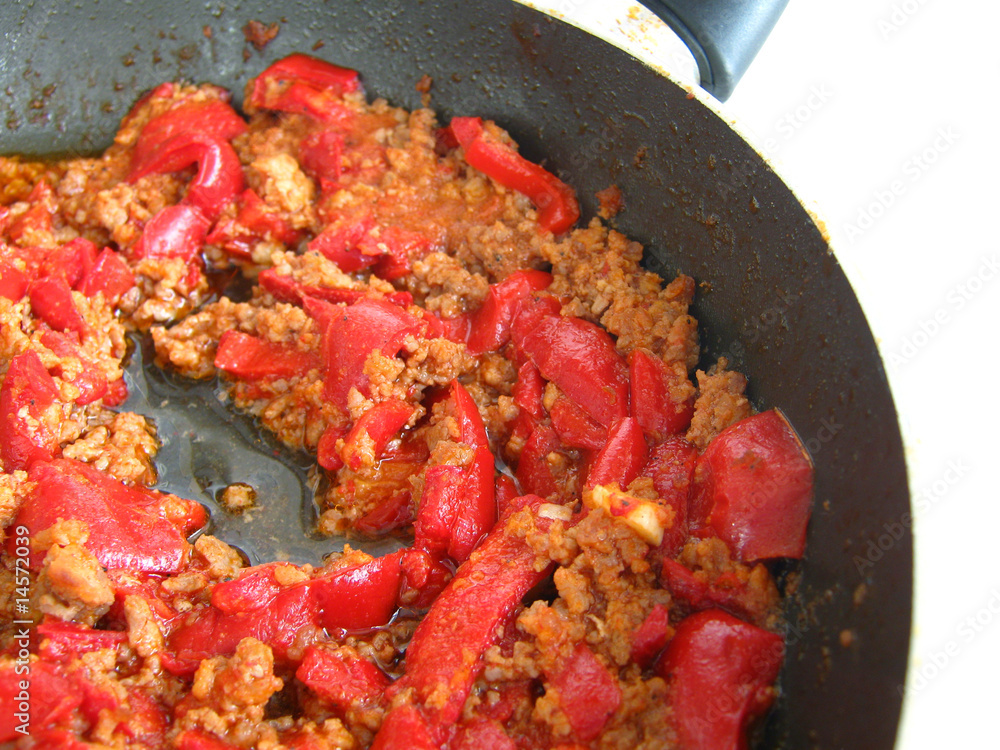 red peppers with meat