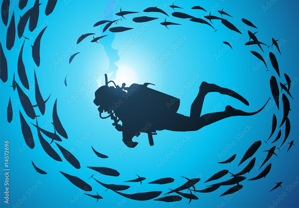 Naklejka premium Diver