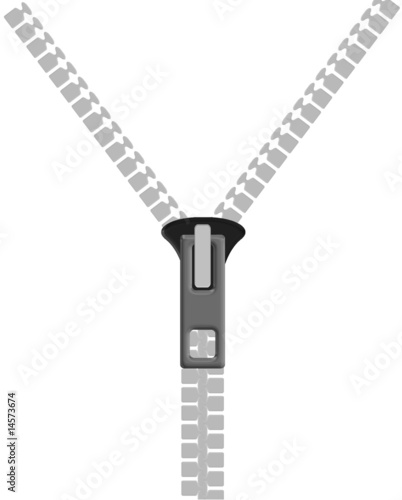 Zipper on white