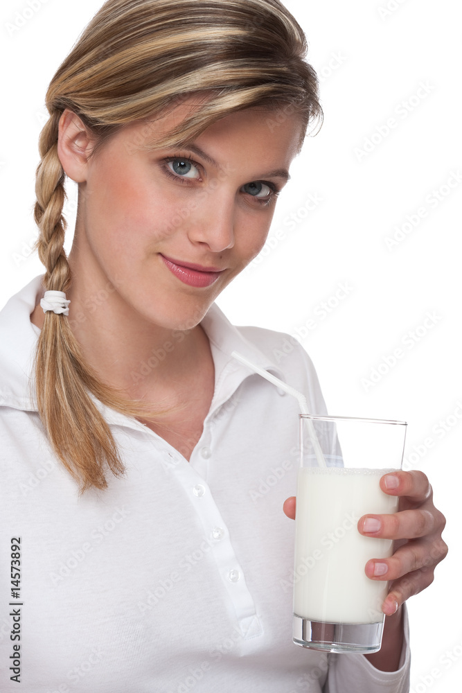 Healthy lifestyle series - Woman with glass of milk Healthy lifestyle series - Woman with glass of milk