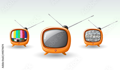 Vector illustration of funky styled design of cute television