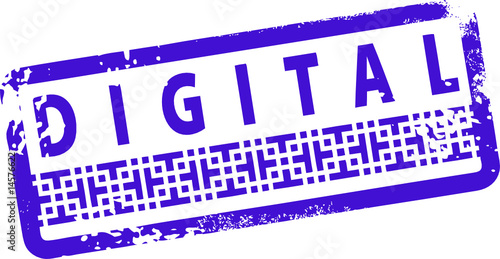 Illustration of a grunge rubber ink stamp: DIGITAL