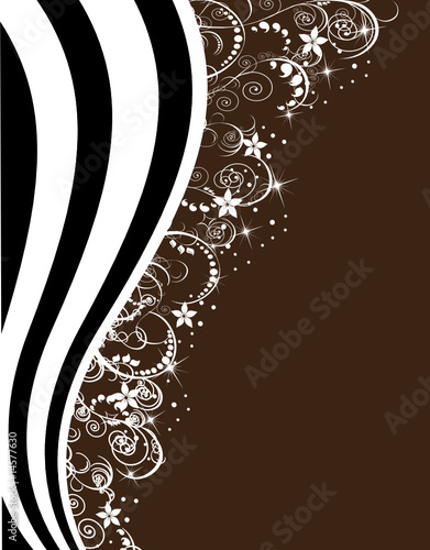 floral scintillante diamant noir et blanc