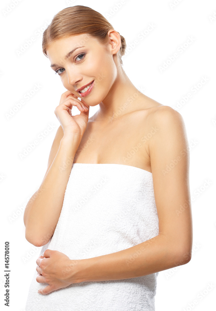 Young beautiful and relaxed lady before spa treatment Young beautiful and relaxed lady before spa treatment