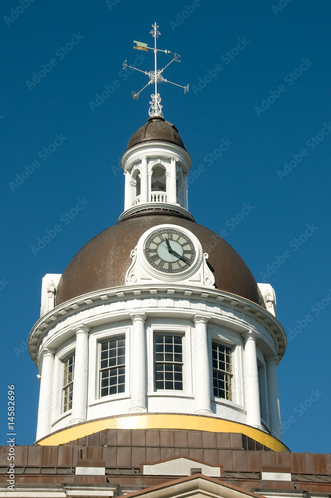 clock tower with wind-rose of Kingston city Hall