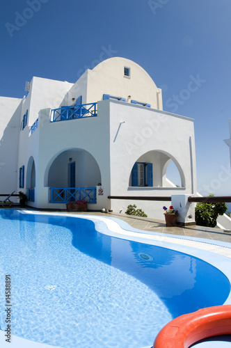 swimming pool greek cyclades architecture imerovigli © robert lerich