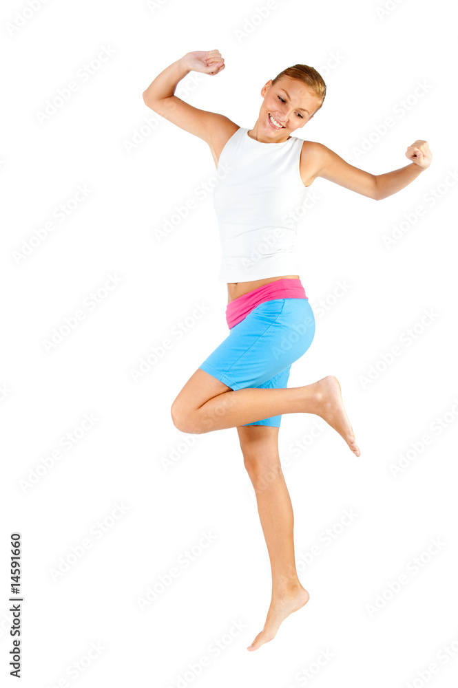 Caucasian Woman Exercising