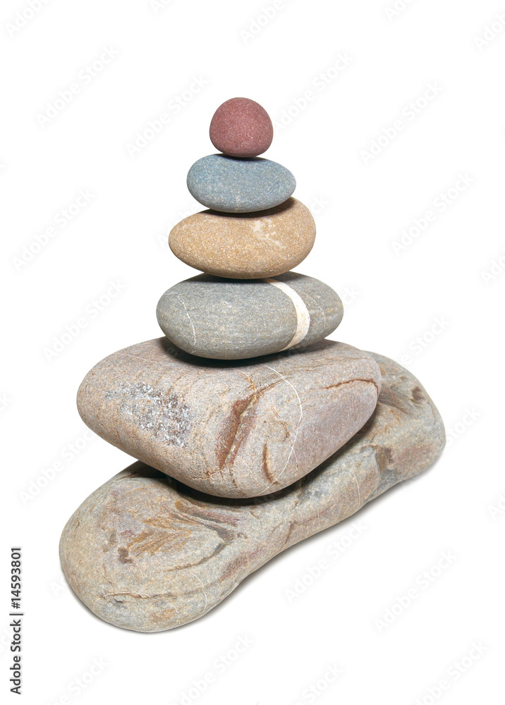 Pyramid of stones isolated on white. Pyramid of stones isolated on white.