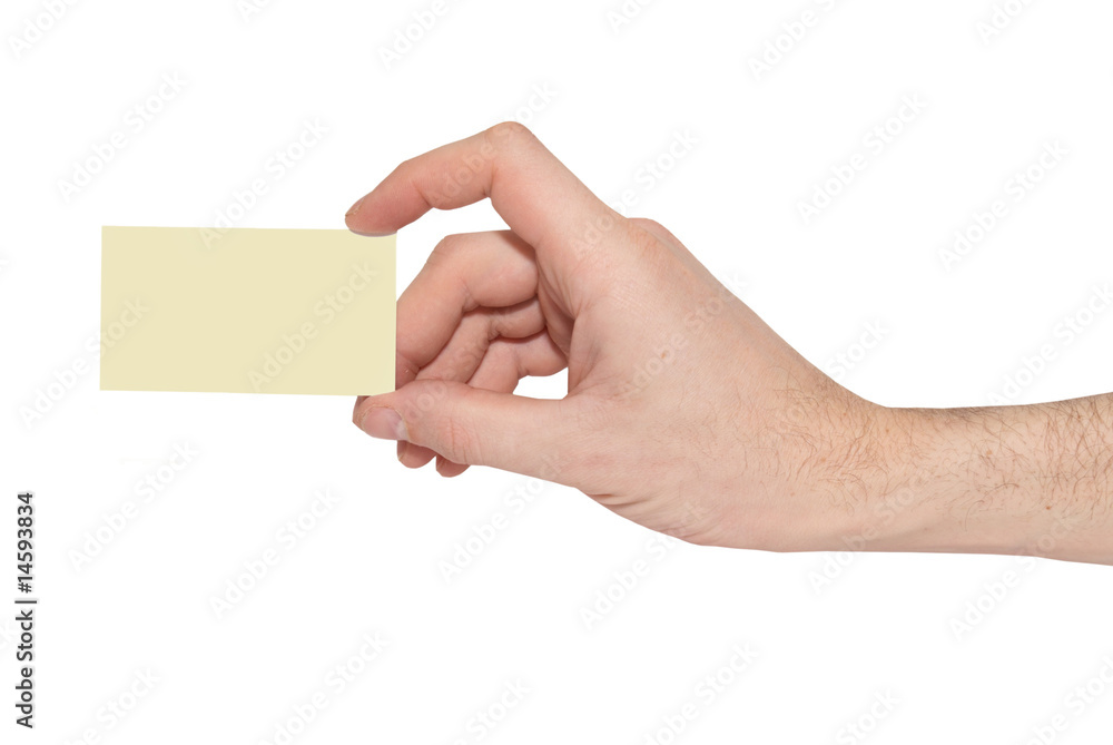 Obraz premium Gray card blank in a hand