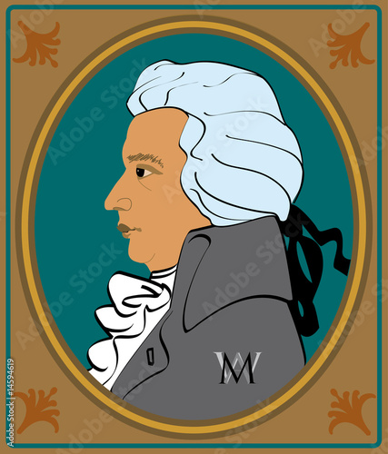 portrait wolfgang amadeus mozart in frame