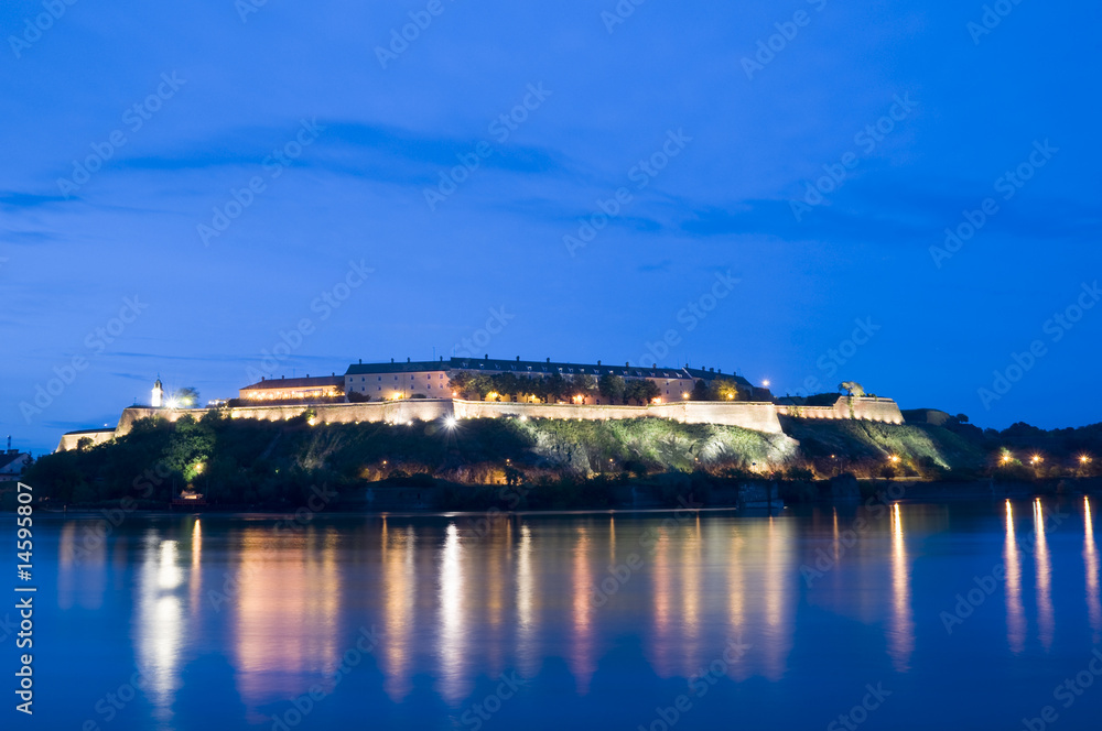 Novi Sad Petrovaradin early evening Danube river central Europ Novi Sad Petrovaradin early evening Danube river central Europ