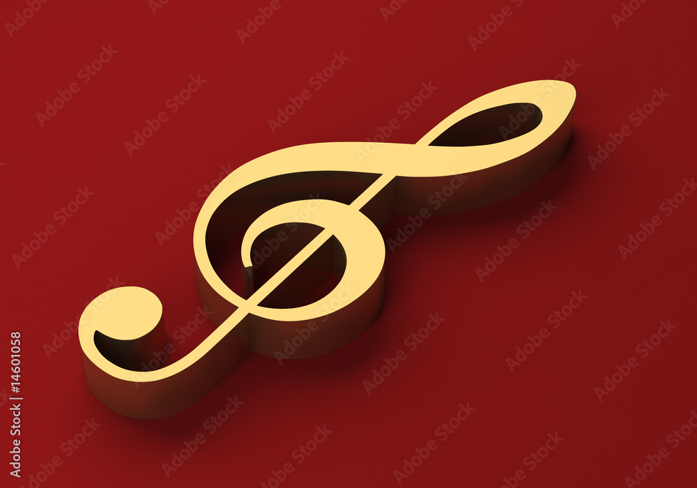 Obraz premium Golden musical note