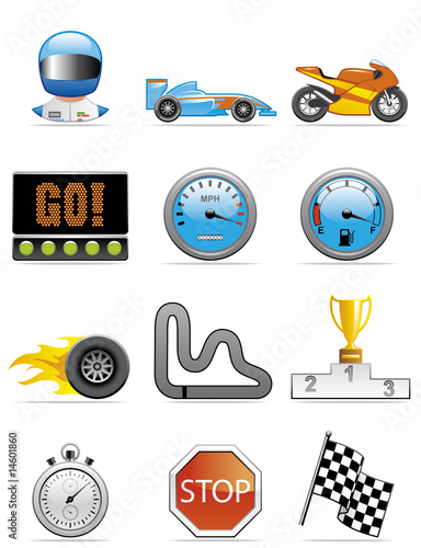 Motor racing icons