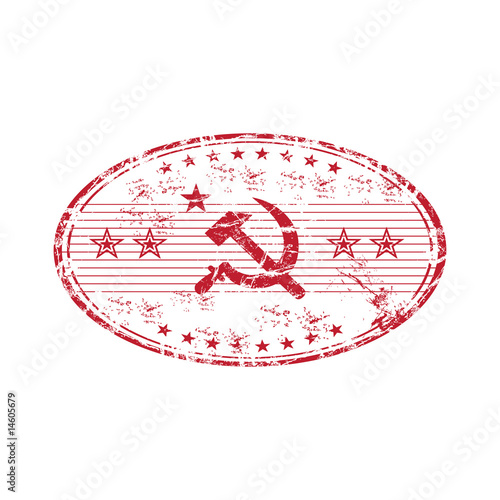 Red grunge rubber communism stamp