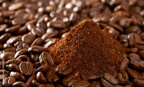 coffee beans and ground pile, perfect for backdrop