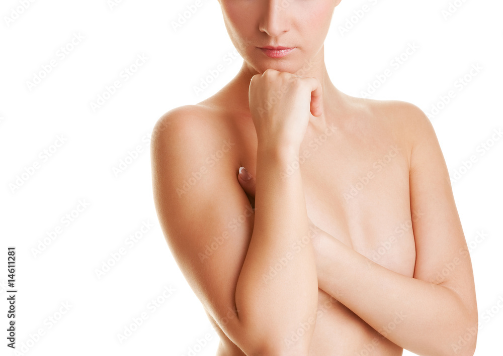 Fototapeta premium Beautiful naked woman thinking