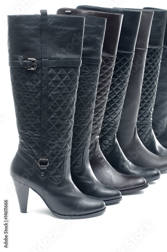 Row of black woman boot