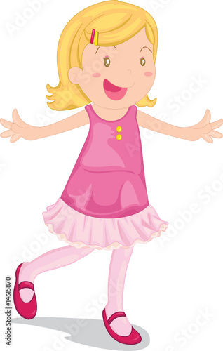 Illustration of girl on white