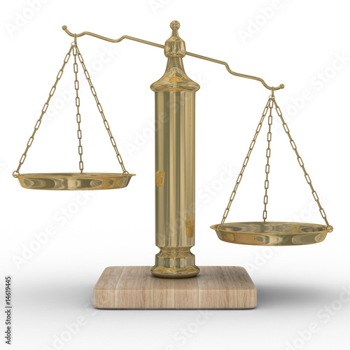 Scales justice on a white b...
