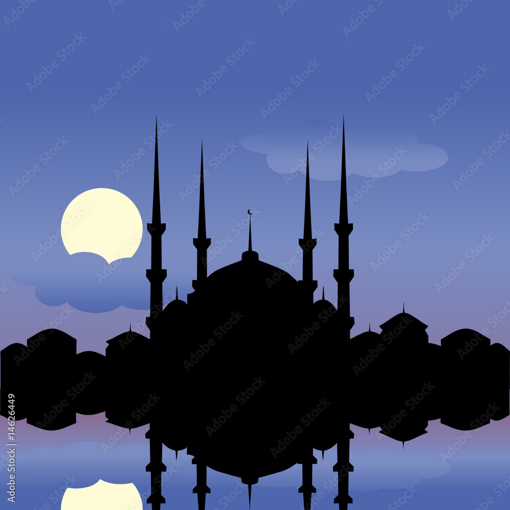 Silhouette of mosque