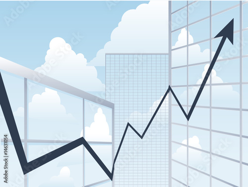 Business building chart up
