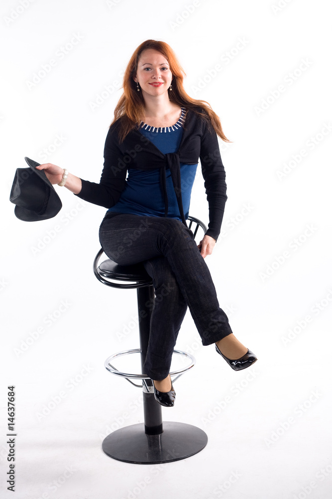 Fototapeta premium Young girl and office work