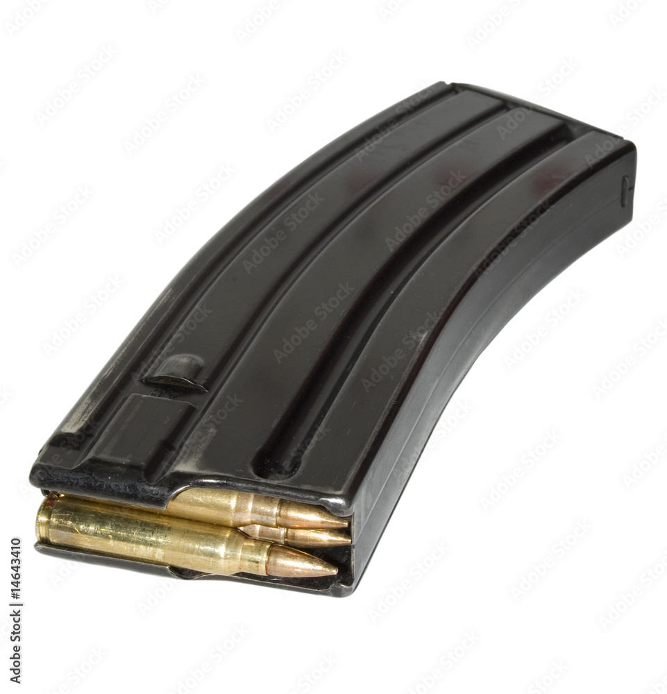 magazine loaded with bullets isolated on white magazine loaded with bullets isolated on white