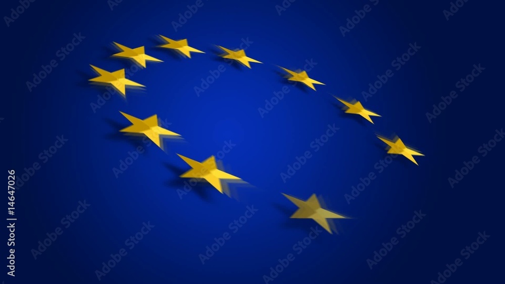 Animation etoiles europe fond bleu Animation etoiles europe fond bleu