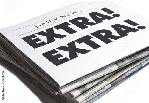 Extra Extra Newspaper on White