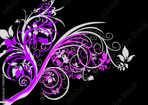 Blumen und Ornament als Entwurf