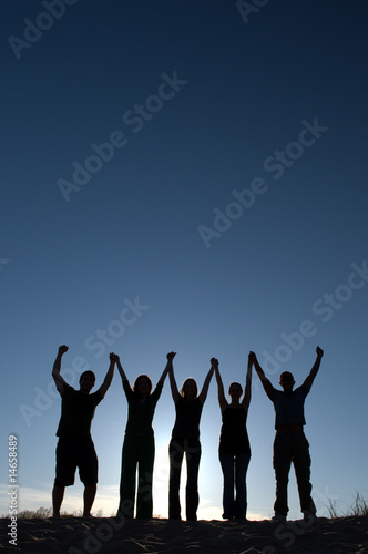 team work celebrating success