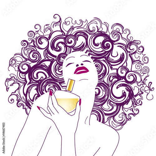 Junge Frau mit Parfum