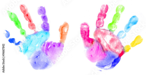 Multicolor baby handprint photo